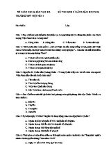 Đề thi định kỳ lần 2 môn Lịch sử Lớp 12 năm 2016 - Trường THPT Việt Yên 1